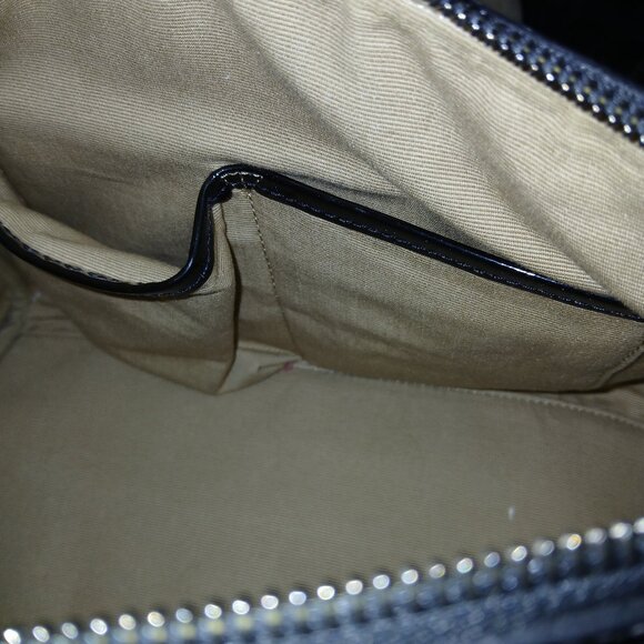 Authentic Burberry Chester Nova Check Patent Bowling Bag Black - Picture 3 of 13